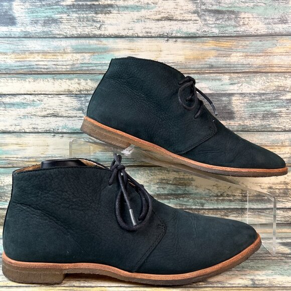 Clarks Shoes - Clarks Boots Womens Size 7.5M Black Nubuck Leather Chukka Ankle Short Crepe Sole